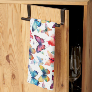 Linge De Cuisine Joli motif arc-en-ciel papillon aquarelle