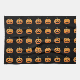 Linge De Cuisine Joli Motif Citrouille Éffrayant Noir Halloween