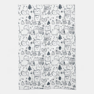 Linge De Cuisine Joli motif de Noël en hiver à dessiner (1)