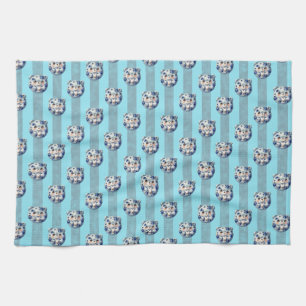 Linge De Cuisine Joli ours en peluche à motif bleu et rayures