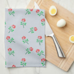 Linge De Cuisine Joli Red Rose Country Cottage Motif<br><div class="desc">Jolie et féminine cottage de style champêtre rose rouge motif serviette de cuisine.</div>