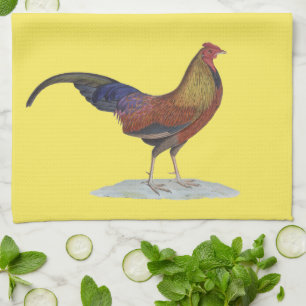 Linge De Cuisine Joli Rooster d'alerte