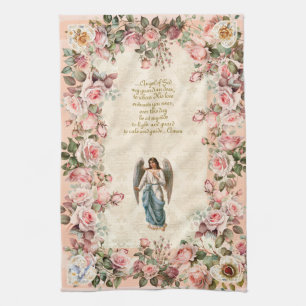 Linge De Cuisine Joli Rose Rose Floral Guardian Angel