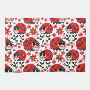Linge De Cuisine Jolie coccinelle Kawaii motif floral sans couture