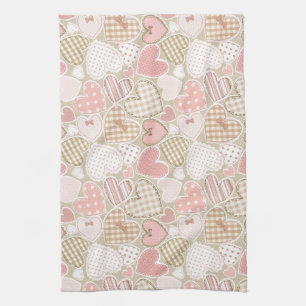 Linge De Cuisine Jolie courtepointe Motif Pink Hearts Bows
