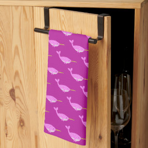 Linge De Cuisine Jolie fille rose bébé Narwhal Patterned