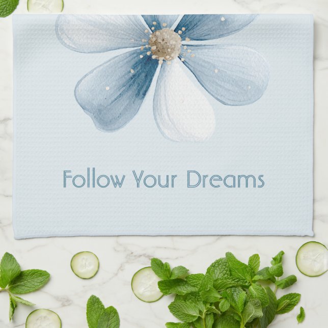 Linge De Cuisine Jolie Fleur Bleue (Plié)