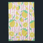 Linge De Cuisine Jolie Fleurs de citrons Motif rayé de citrons<br><div class="desc">Décorez votre cuisine avec cette amusante serviette au citron. Fait un grand ménage ou un cadeau mariage! Vous pouvez toujours ajouter votre propre texte. Faites-moi savoir si vous voulez quelque chose fait sur mesure. Si vous l'achetez, merci ! N'oubliez pas de partager une photo sur Instagram de celui-ci en action...</div>