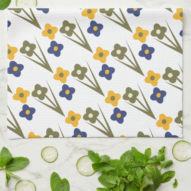 Linge De Cuisine Jolie florale de printemps  (Plié)