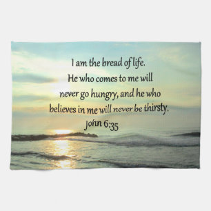 LINGE DE CUISINE JOLIE JOHN 6:35 DESIGN PHOTO DE LEVER