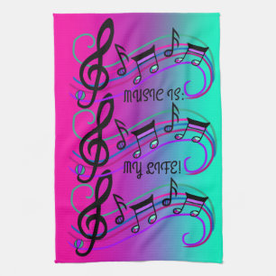 Linge De Cuisine Jolie Musique Vie Amour Heureux Notes Rose Dream