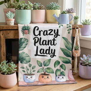 Linge De Cuisine Jolie plante d'intérieur animée à l'aquarelle