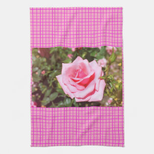 Linge De Cuisine jolie rose rose fleur avec coeurs doux