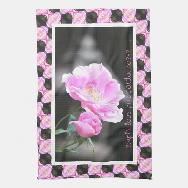 Linge De Cuisine Jolie rose Roses (Vertical)