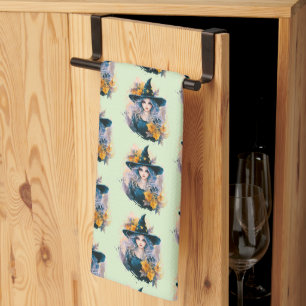 Linge De Cuisine Jolie Sorcière noire Casquette étoiles Motif Hallo