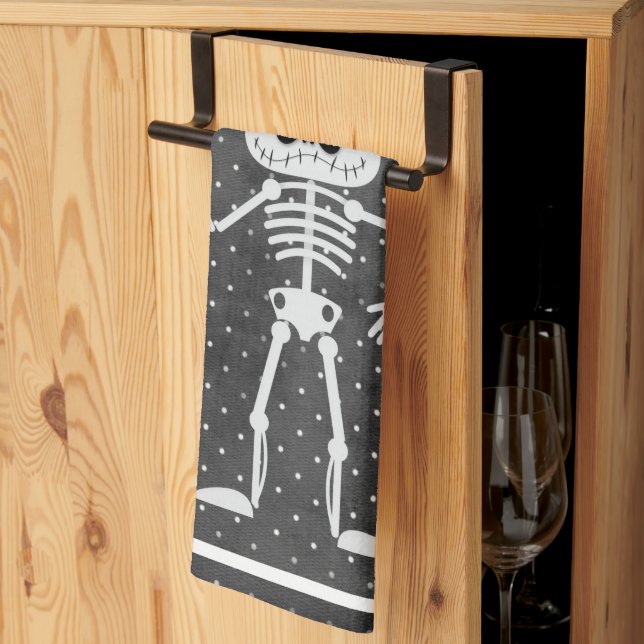Linge De Cuisine Jolie squelette Halloween (Pliage en tiers)