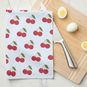 Linge De Cuisine Jolies cerises kawaii souriantes dessin animé
