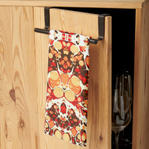 Linge De Cuisine Jolies pierres abstraites rouges brunes orange
