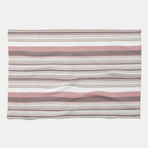 Linge De Cuisine Jolies rayures blanches marron