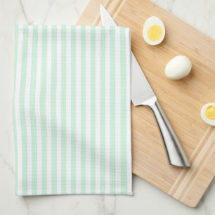 Linge De Cuisine Jolies Rayures Élégantes de Cabane Vert Menthe et