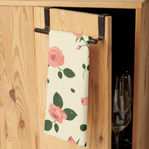 Linge De Cuisine Jolies Roses Roses Pâles Motif Rose Pastel