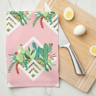 Linge De Cuisine Jolies succulentes & Cactus Terrariums géométrique