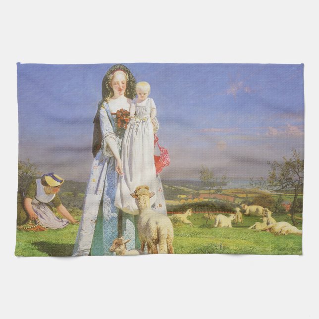 Linge De Cuisine Jolis agneaux bêlants par Ford Madox Brown (Horizontal)