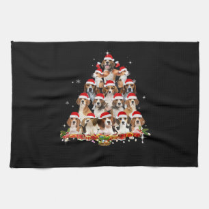 Linge De Cuisine Jolis Beagles Sapin de Noël Chien Père Noël Xmas T