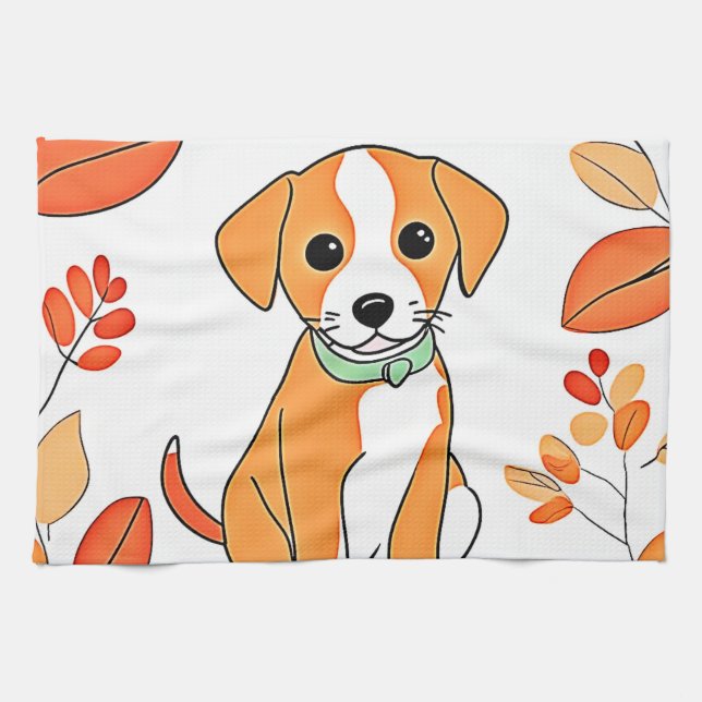 Linge De Cuisine Jote Puppy Fall (Horizontal)