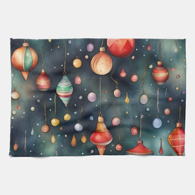 Linge De Cuisine Jouets de fêtes, Humeur de Noël  (Horizontal)