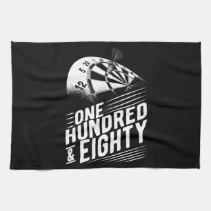 Linge De Cuisine Joueur Dart 180 Dart Hommes Tableau noir rétro