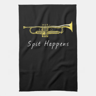 Linge De Cuisine Joueur de bande de Trumpet Spit Happy