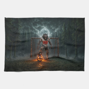 Linge De Cuisine Joueur de football loup-garou Halloween Horreur Ar