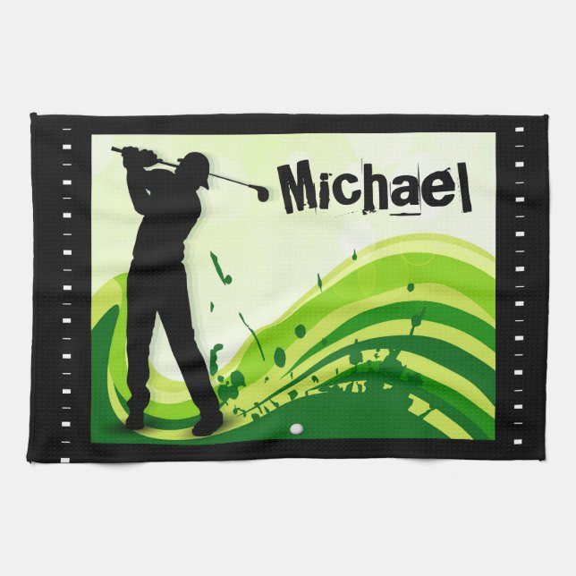 Linge De Cuisine Joueur de golf Artsy (Horizontal)