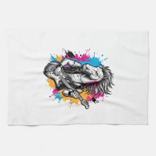 Linge De Cuisine Joueur de guitare à cheval T-Shirt vintage gravure