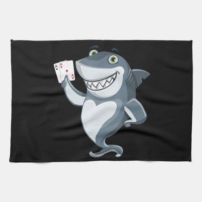 Linge De Cuisine Joueur de requin - Dons de requin amusants (Horizontal)