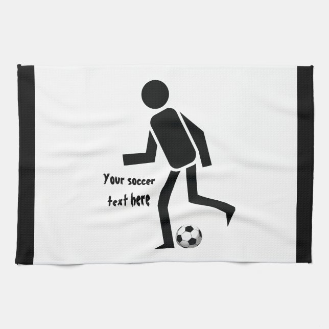 Linge De Cuisine Joueur de soccer et balle cadeau personnalisé (Horizontal)