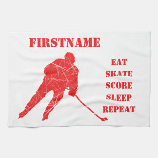 Linge De Cuisine Joueur rouge - patinage de hockey sur glace