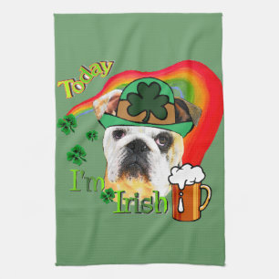 Linge De Cuisine Jour de la Saint Patrick anglais de bouledogue
