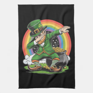 Linge De Cuisine Jour de la Saint Patrick Dabbing Leprechaun Dab Da