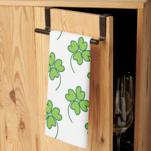 Linge De Cuisine Jour de la Saint Patrick Lucky Four Leaf Clover