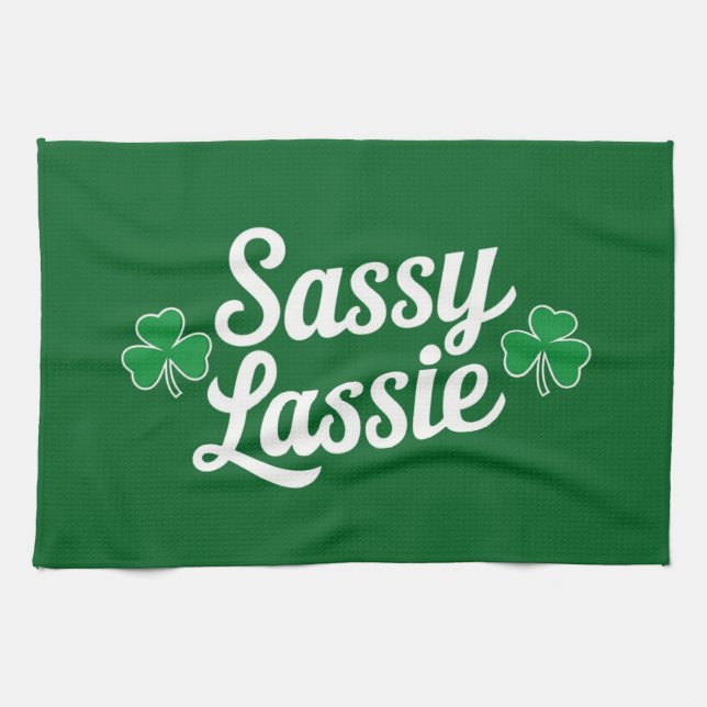 Linge De Cuisine Jour de la Saint Patrick Sassy Lassie Funny Irish (Horizontal)