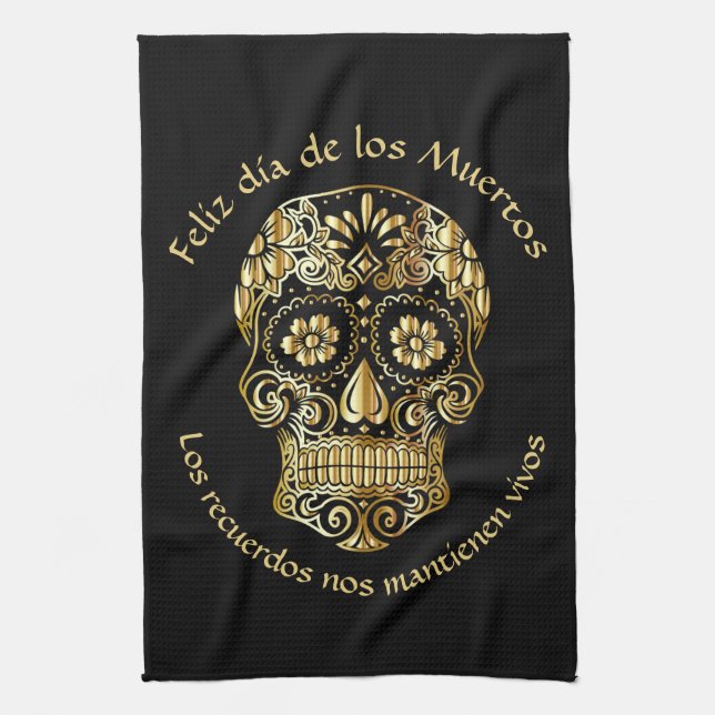 Linge De Cuisine Jour des morts - Personnaliser Ajouter nom et mess (Vertical)