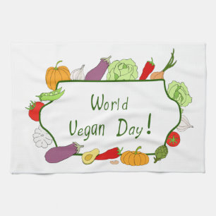 Linge De Cuisine Journée mondiale de la Végétarien minimaliste mang