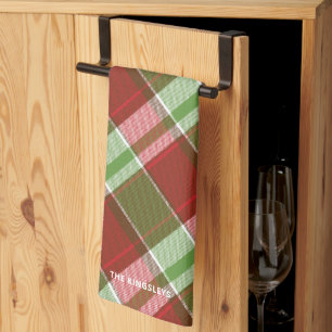 Linge De Cuisine Jours de Noël Rouge Vert Plaid Personnalisé