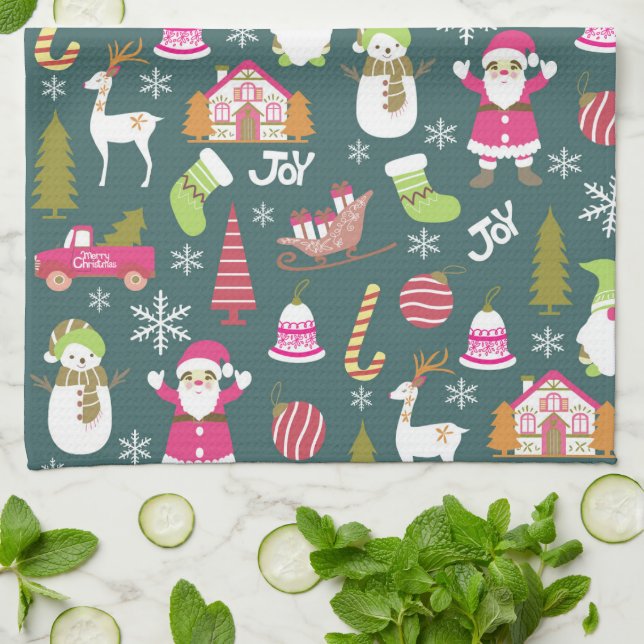 Linge De Cuisine Joy Christmas Green (Plié)