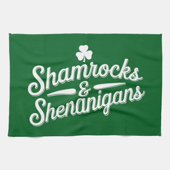 Linge De Cuisine Joyeuse Saint-Patrick Chance Shamrock & Shenanigan (Horizontal)