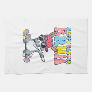 Linge De Cuisine Joyeuses Pâques Bruh Lapin Dab Lapin Danse Garçons