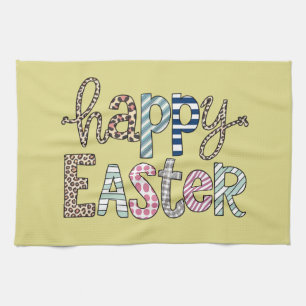Linge De Cuisine Joyeuses Pâques Lapin Floral Mignon Printemps Léop