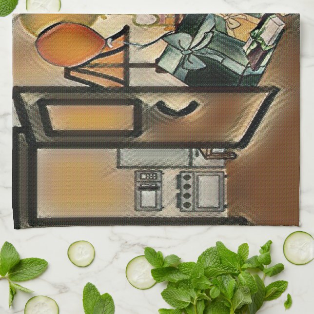 Linge De Cuisine Joyeux Anniversaire Art (Plié)